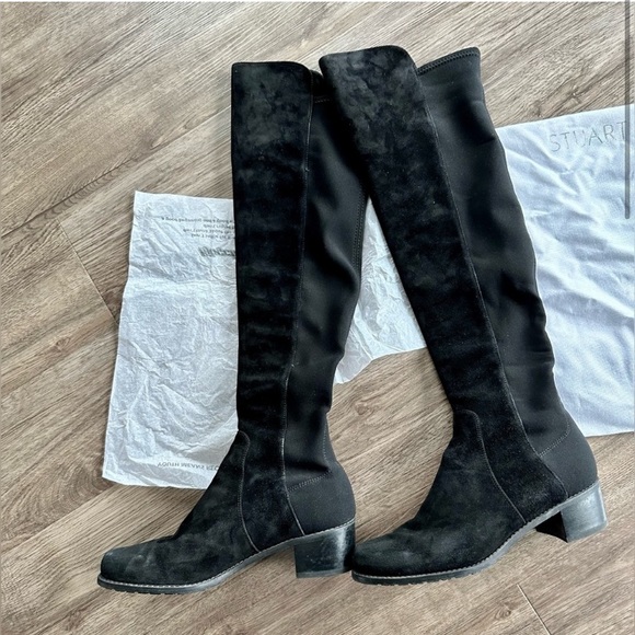 Stuart Weitzman | RESERVE Over-the-Knee Boots in Black Suede - Picture 2 of 6